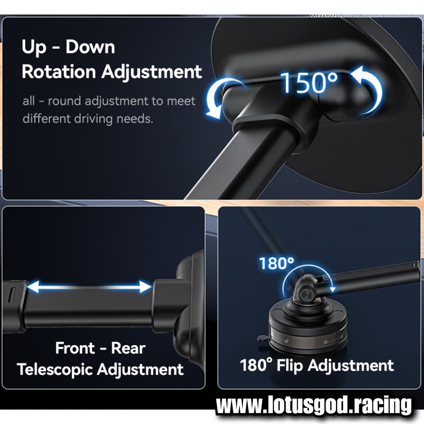 Universal Sunroof Glass Flat Surface 360 Degree Foldable Magnetic Car Phone Holder for Mag Safe Dashboard Magnet Car Mount for iPhone Android Handphone Etc