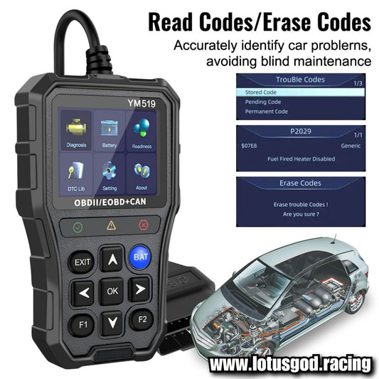 Wired OBD Code Reader OBD2 Code Reader Fault Code Check Clear Scanner Multi Language Car Diagnostic Tools Engine System + Battery Tester Tool