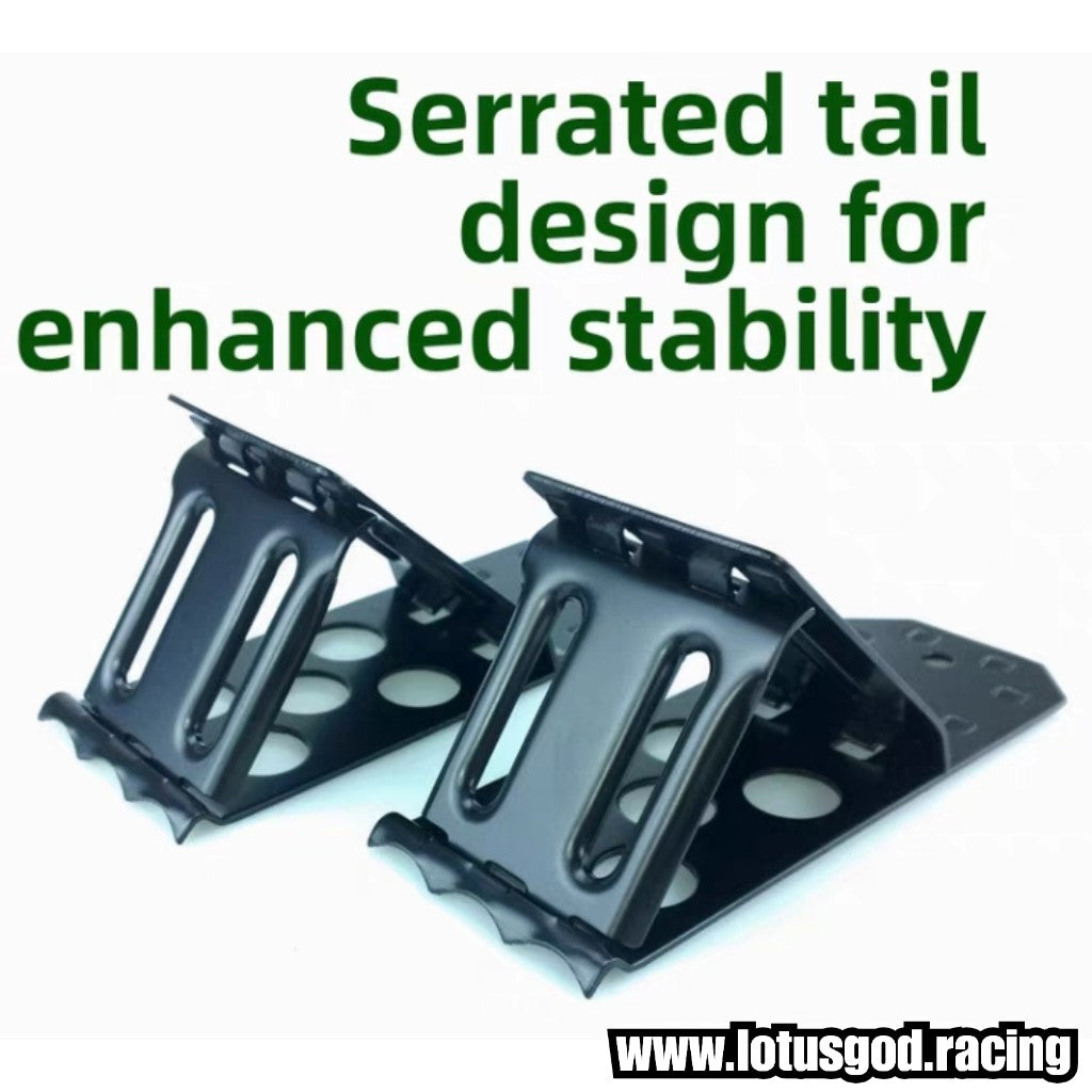 Universal Solid Folding Metal Wheel Chock Heavy Duty Rim Block Anti Slip Slope Strong Base Tyre Stopper Block For All Vehicle Sedan Sports Car Suv Etc (2 Pieces)