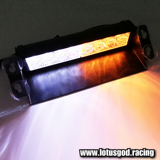 12 Volts 8 LED Blue Red Police Amber Orange White Flashing Emergency Bright Strobe For 12V Car Lorry Van Pick Up Truck Flashing Warning Light On Windscreen