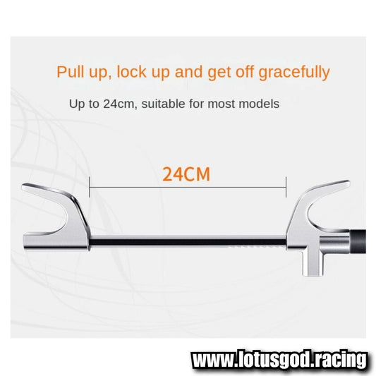 Universal Solid Car Steering Wheel Lock Adjustable Anti Theft Steering Wheel Lock + 3 Keys & Safety Glass Hammer Function For All Type Of Theft Prevention For Your Expensive Vehicle