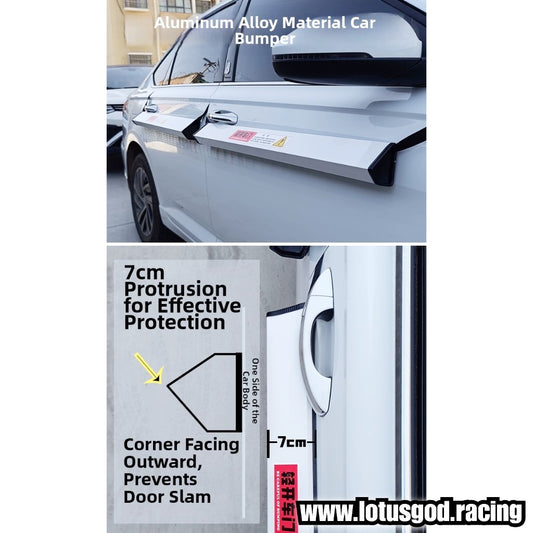 2 X 85cm White Car Door Guard Ding Protector Side Bumper Anti Collision Strip Protection Edge Guard Garage Parking Shield Premium Heavy Duty Thick Aluminium Strip (2 Pieces)
