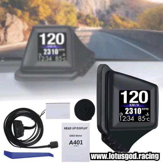 A Pillar OBD2 Digital Hud Vsd Car Dashboard Clock Volt Oil Water Temperature Rpm Turbo Display On Board Computer Speedometer OBD Diagnostic Clear Fault Tool Instrument Cluster Speed Meter