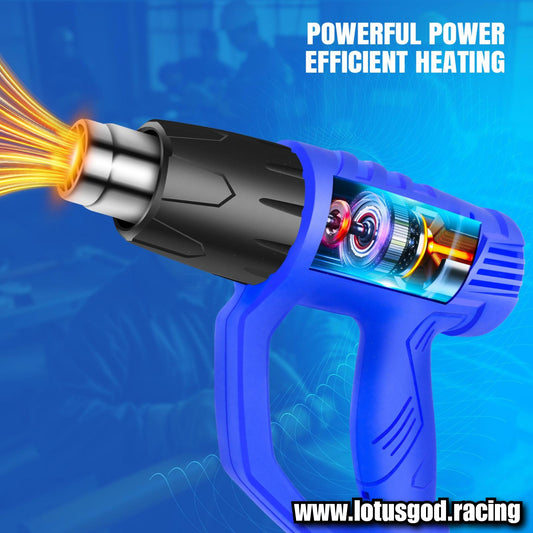 2000W 2 Temperature Settings 60-600°C Thermal Heat Gun Blower + 3 Nozzles Hot Air Tool Kit For DIY Shrink PVC Tubing Wrapping Crafts UK Plug