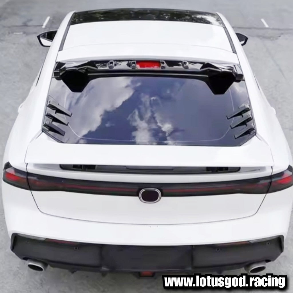 2 X New Universal Front Rear Car Windshield Side Spoiler Trim Side Vents  Window Louvers Exterior Bumper Lip Air Vent Trim Canards Splitter Fender 3 Fin Black | Carbon Fiber Print
