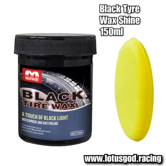 Max Black Wax Coating Dashboard Plastic Rubber Tyre Shine Silicone Gel + Sponge For Car Lorry Van Pick Up Motorcycle Tires 150ml