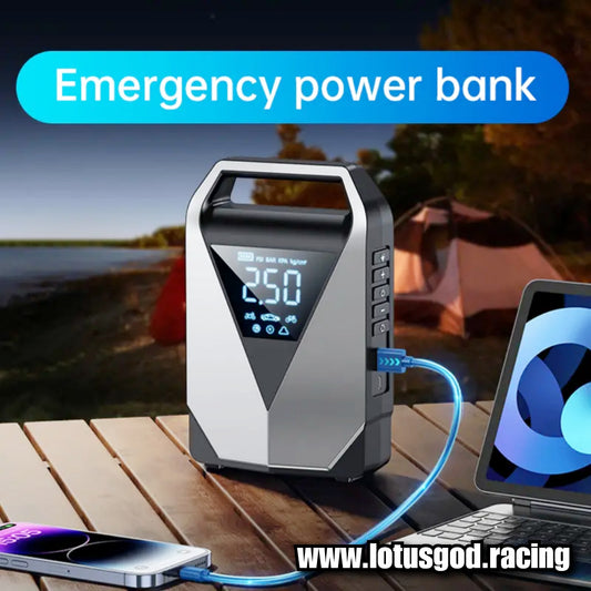 12000mah 4 In 1 Portable 12 Volts Car Jump Start + Air Pump Compressor Tyre Inflator + Power Bank + Led Light 12V Car Battery Starter