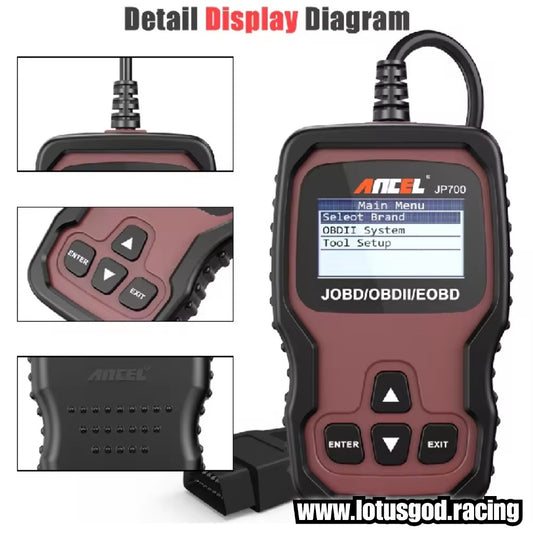 Wired OBD EOBD JOBD OBD2 JOBD EOBD Diagnostic Scanner Engine Check Light Clear Error Tool – Enhanced Compatibility for Japanese Cars (Toyota, Honda, Nissan, Mazda) – Scan Read & Erase Fault Codes