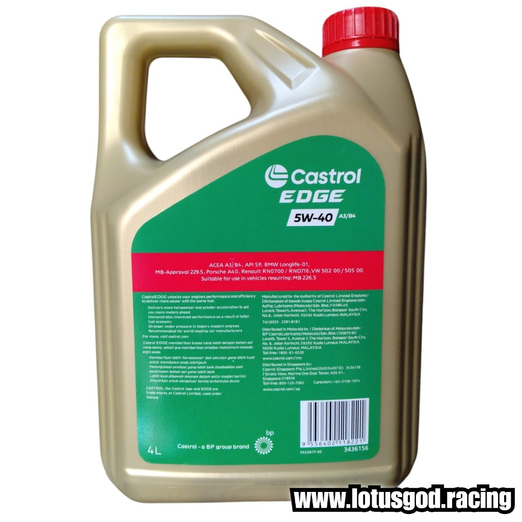 Original Authentic Castrol EDGE Professional 5W-40 Advanced Full Synthetic Engine Oil (1 Liter / 4 Liters)