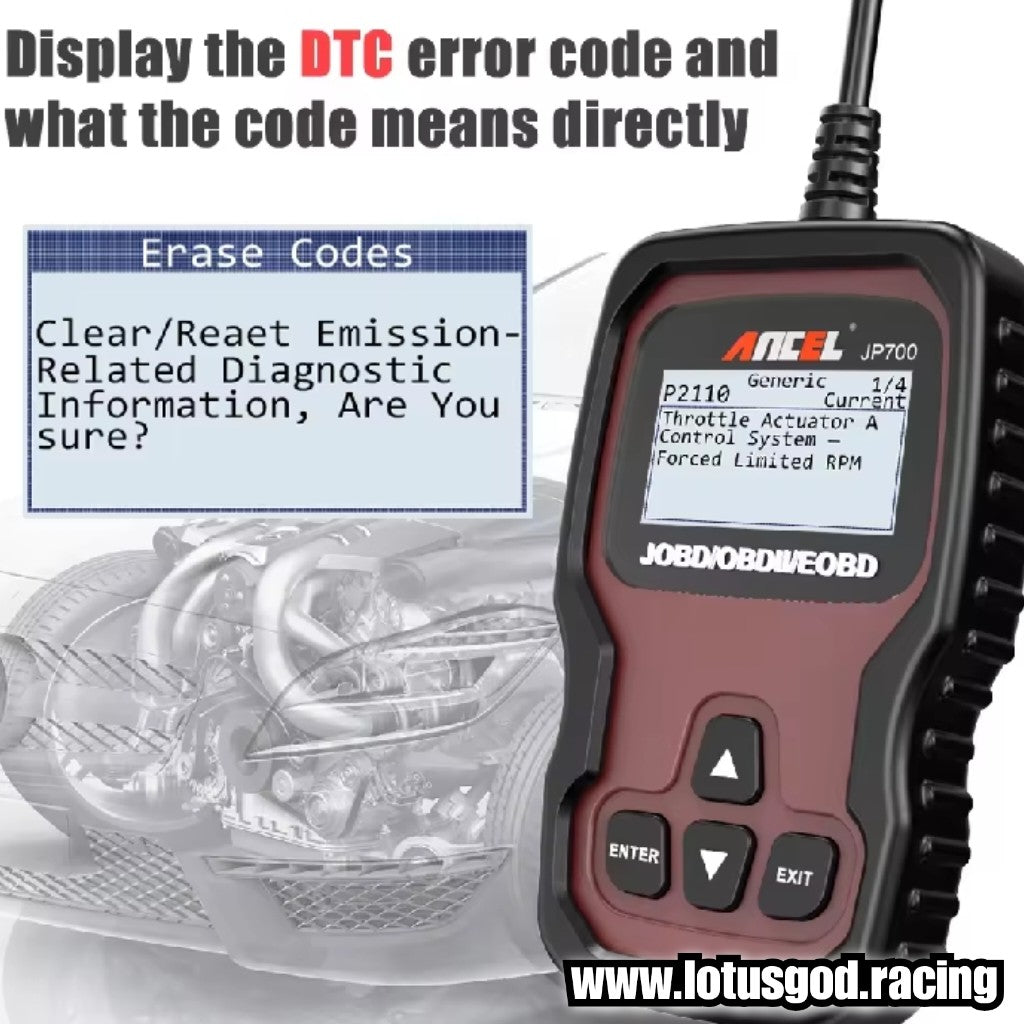 Wired OBD EOBD JOBD OBD2 JOBD EOBD Diagnostic Scanner Engine Check Light Clear Error Tool – Enhanced Compatibility for Japanese Cars (Toyota, Honda, Nissan, Mazda) – Scan Read & Erase Fault Codes
