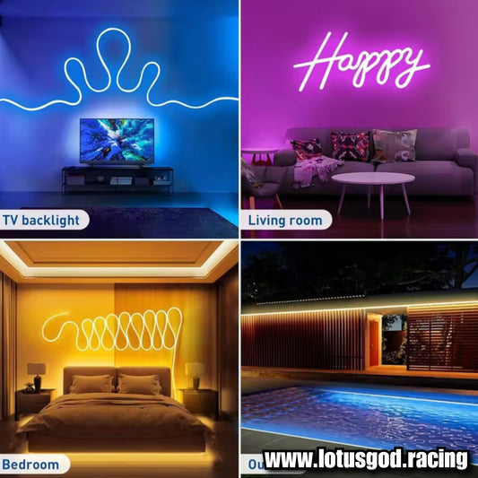 Usb 5V RGB IC 5 Meters Dream Neon Rgbic Strip Led Light Waterproof Flexible Ribbon Tape With App Bluetooth Remote Control For Car Boot Home Decorations Etc