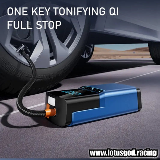 4 In 1 Portable Blue Motorcycle Bike Car Jump Start + Led + Power Bank Charger & Digital Air Compressor Tyre Pump (2000A Peak, 12000mAh Power Bank)