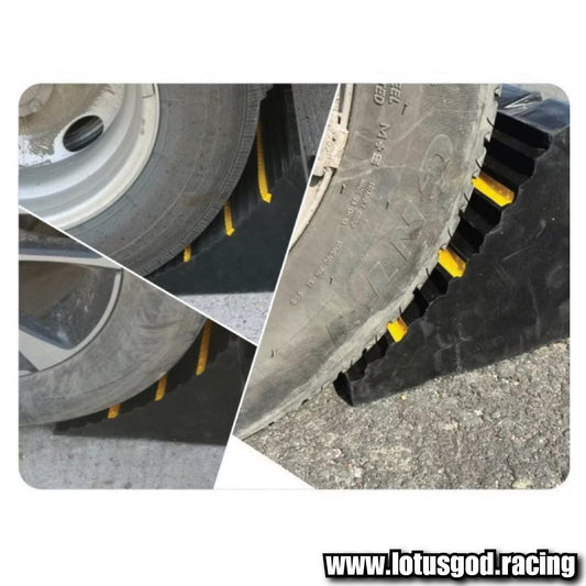 Universal Solid Rubber Wheel Chock Heavy Duty Rim Block Anti Slip Slope Plastic Base Tyre Stopper Block For All Vehicle Car Suv Etc