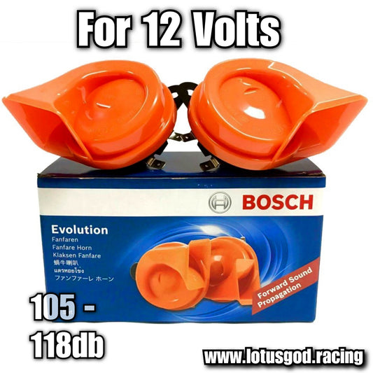 12 Volts Bosch Evolution Fanfaren Orange Snail 118db Very Loud Decibel Electric Horn For Car Van Pick Up Truck Motorcycle Spaceship Etc (2 Pieces)
