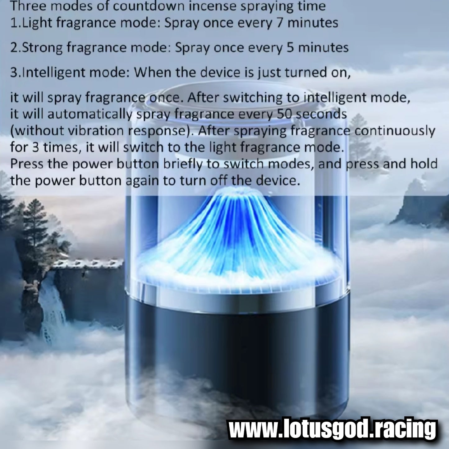 Rechargeable Auto Cloud Aroma Automatic Air Diffuser Mist Bomb Smart Aromatherapy Air Freshener Perfume Fragrance For All Vehicle Car Etc