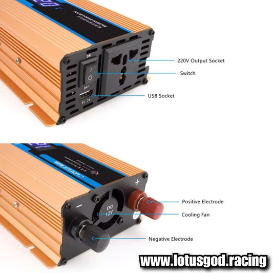 6000W Cigarette Socket Lighter + 12 Volt Cable Inverter 12V To 220V Plug Voltage Converter + USB | EU/UK/AU/Universal Socket Auto Car Accessories