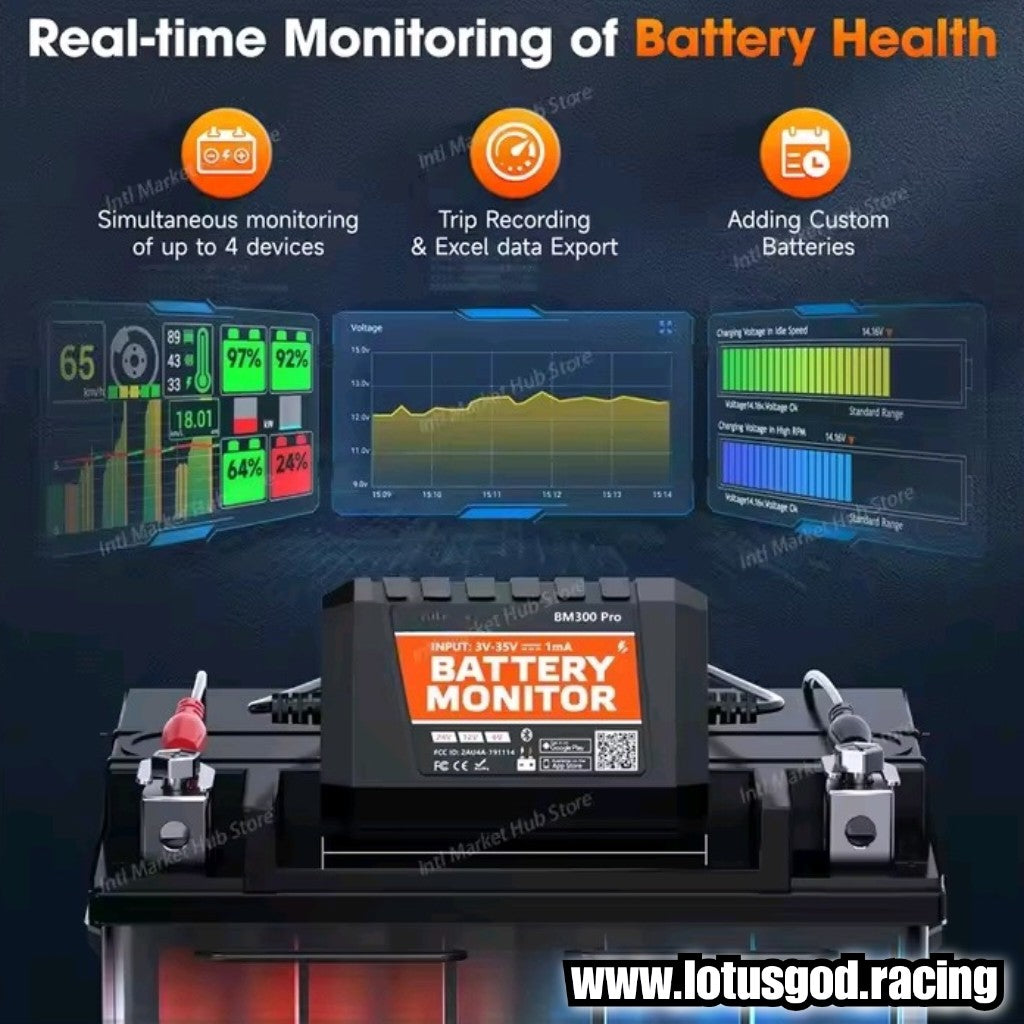 6V | 12V | 24 Volts Wireless Bluetooth AGM Gel EFB Lead Acid Lithium Battery Health Monitor Tester For Super Cars Motorcycles Trucks  Boats Lorry Van Pick Up Etc