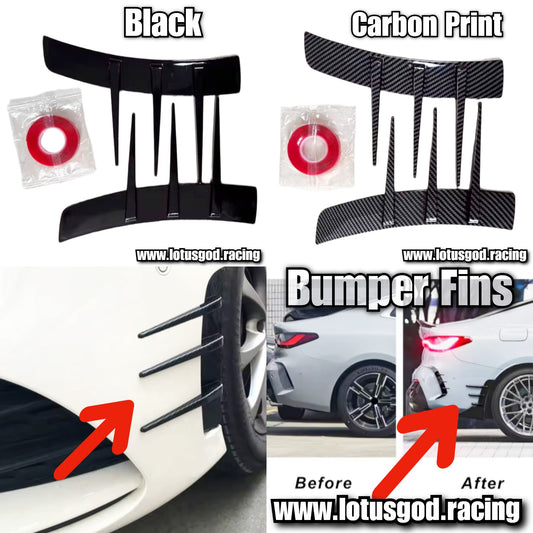 2 X New Universal Front Rear Bumper Lip Air Vent Trim Spoiler Canards Splitter Fender 3 Fin Styling Accessories