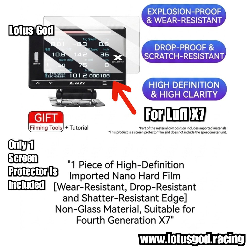 Premium Nano Hard Screen Protector Film For LUFI X7 Obd2 Digital Speedometer (1 Piece Pack)