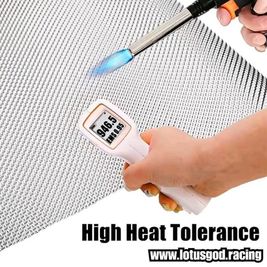 Universal Embossed Aluminum Exhaust & Muffler Heat Shield Wrap Mat (15" x 39") – High-Temp Thermal Barrier With Stainless Steel Cable Ties (38 X 100cm)