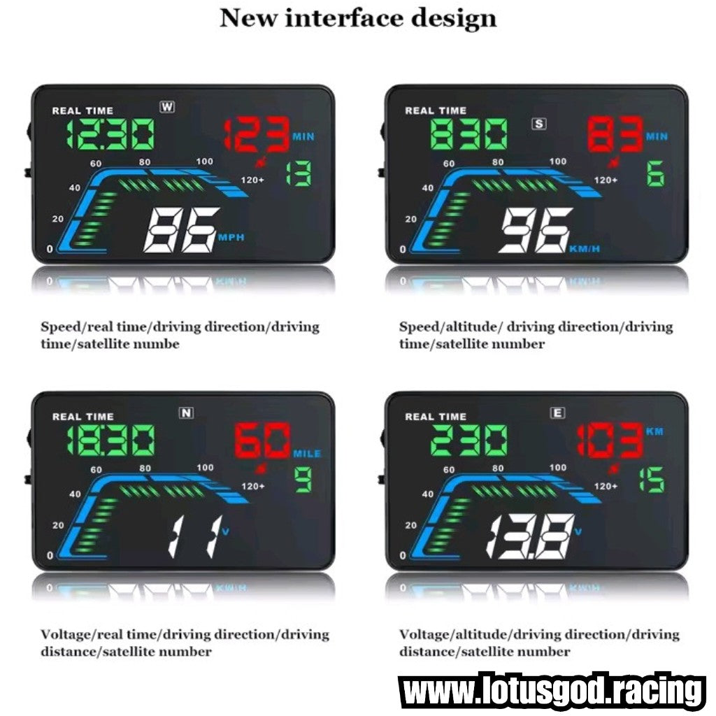 Universal Car Head-Up Display (HUD) GPS Speed Meter & Digital Speedometer – Cigarette Lighter Plug & Play