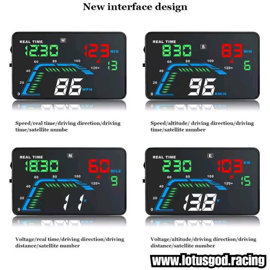 Universal Car Head-Up Display (HUD) GPS Speed Meter & Digital Speedometer – Cigarette Lighter Plug & Play