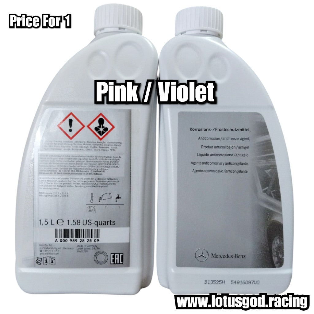 Genuine Original Mercedes Benz Engine Coolant Pink Blue Antifreeze Concentrate (1.5L) 1 Bottle