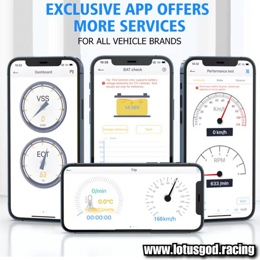 Obd2 16 Pin Wireless OBD Scanner Iphone Android Bluetooth 5.0 ABS SRS Airbag TPMS Oil Reset Diagnostic Scan Tool OBDII Code Reader For BMW | Mini Cooper | Rolls Royce & Other Vehicles Etc