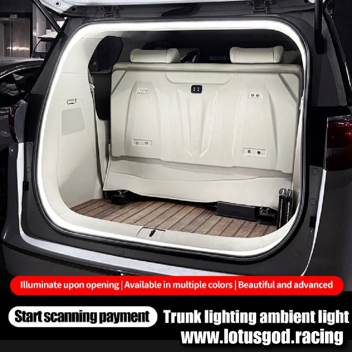 4 Meters 12V Super White Sequential Scan Mode Bright Led Light Car Hood Bonnet Boot Strip Interior Ambient Neon Lamp (1 Piece)