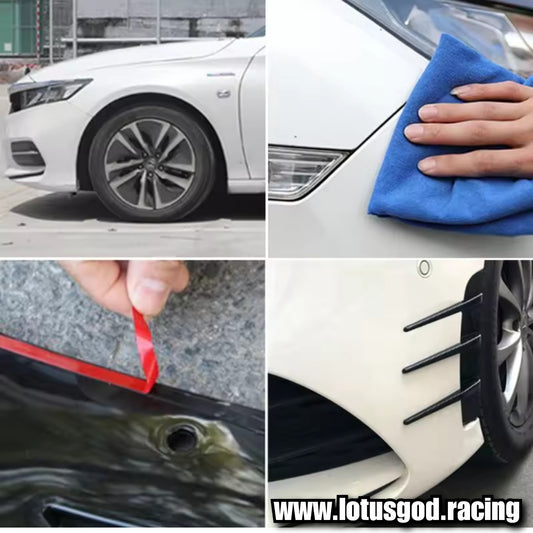 2 X New Universal Front Rear Bumper Lip Air Vent Trim Spoiler Canards Splitter Fender 3 Fin Styling Accessories