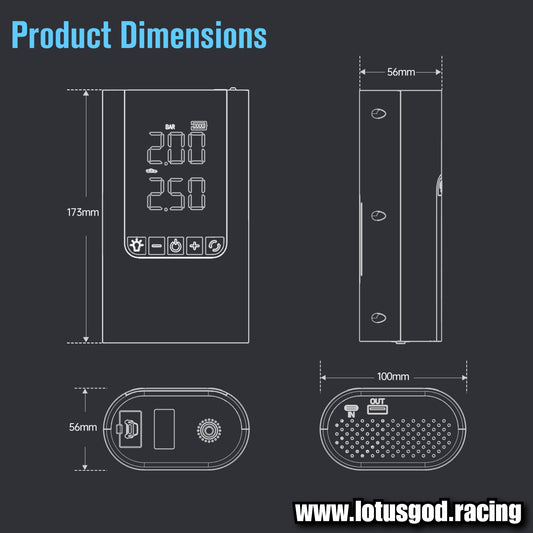 10000mah 4 In 1 Portable 12 Volts Car Jump Start + Air Pump Compressor Tyre Inflator + Power Bank + Led Light 12V Car Battery Starter