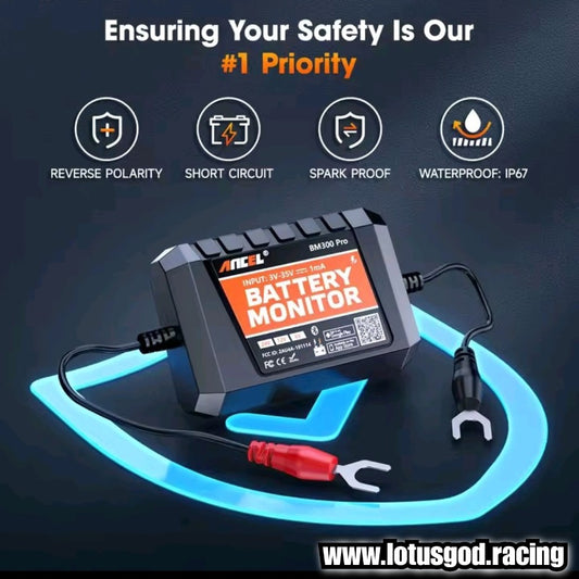 6V | 12V | 24 Volts Wireless Bluetooth AGM Gel EFB Lead Acid Lithium Battery Health Monitor Tester For Super Cars Motorcycles Trucks  Boats Lorry Van Pick Up Etc