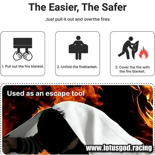 1 Meter | 2 Meters Portable Soft Case Fire Blanket Emergency Heat Retardant Suppression Survival Shelter Safety Cover Fire Extinguisher Fireproof Mat For Car Lorry Van Pick Up Truck Coach Home House Etc
