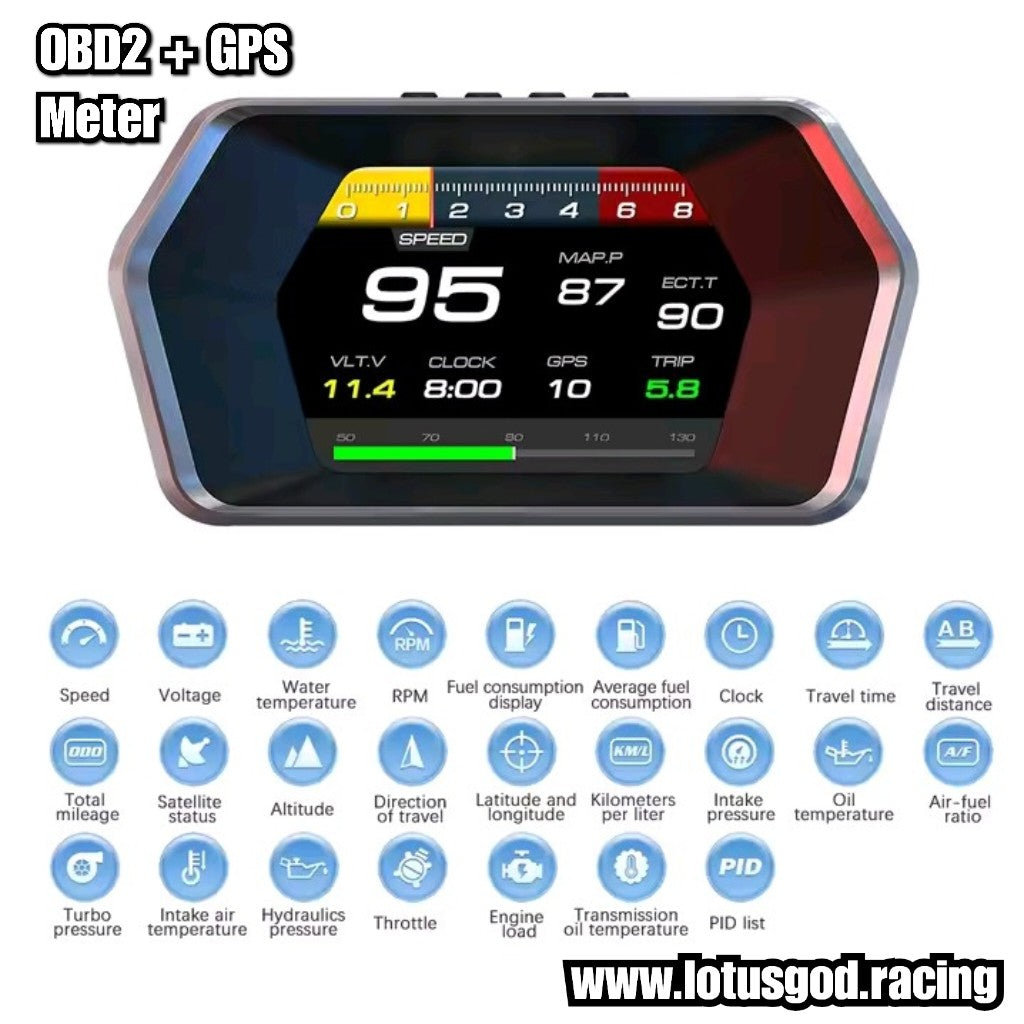 OBD2 + GPS HUD OBD 2 Head Up Virtual Turbo Speed Display HUD On Board Computer Digital Speedometer Slope Meter Auto Car Electronic Accessories