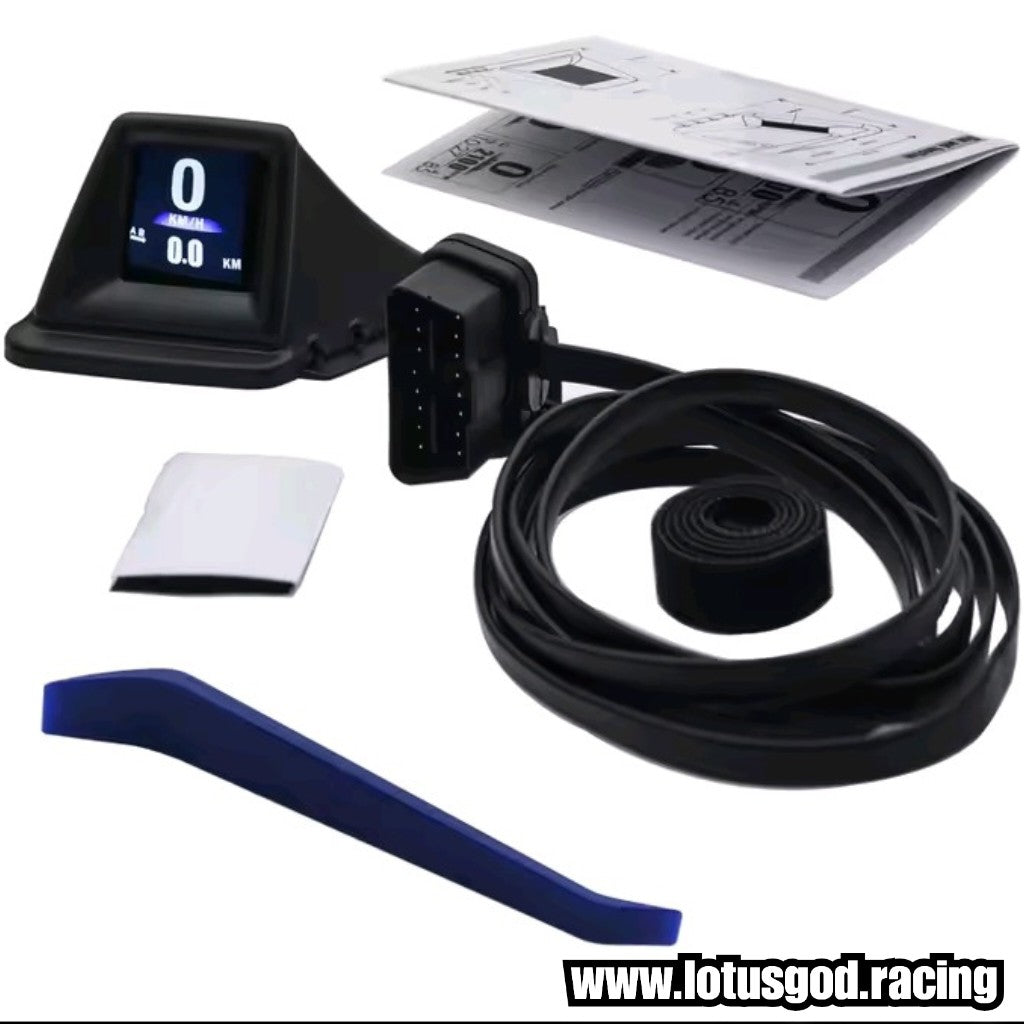 A Pillar OBD2 Digital Hud Vsd Car Dashboard Clock Volt Oil Water Temperature Rpm Turbo Display On Board Computer Speedometer OBD Diagnostic Clear Fault Tool Instrument Cluster Speed Meter