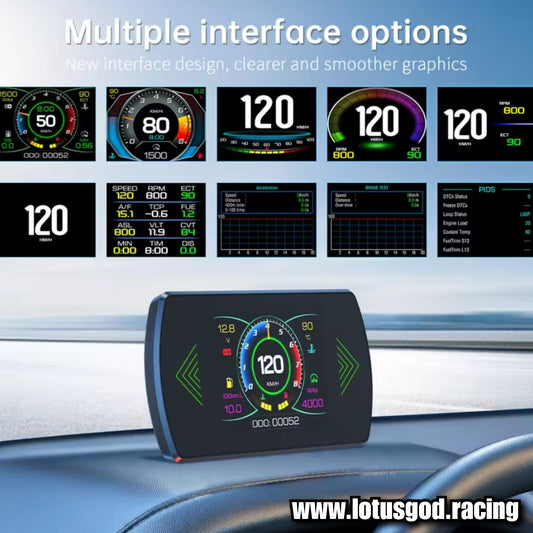 Obd2 Head Up Display HUD GPS Auto VSD Smart Car On Board Computer Gauge Speed Alarm Water Temperature Rpm Turbo Boost Meter