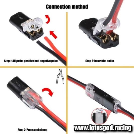 12 Volt Quick Wire Connection Solder Free Terminal Weatherproof Connector Plugs For Led Lights Car Etc (10 Pieces)