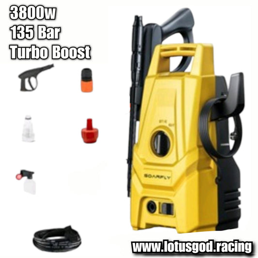 4800w Wired 120 To 180 Bar Super Turbo Booster Portable Water Jet High Pressure Wash Machine Spray Gun Cleaner Tool + Snow Foam Bottle Set