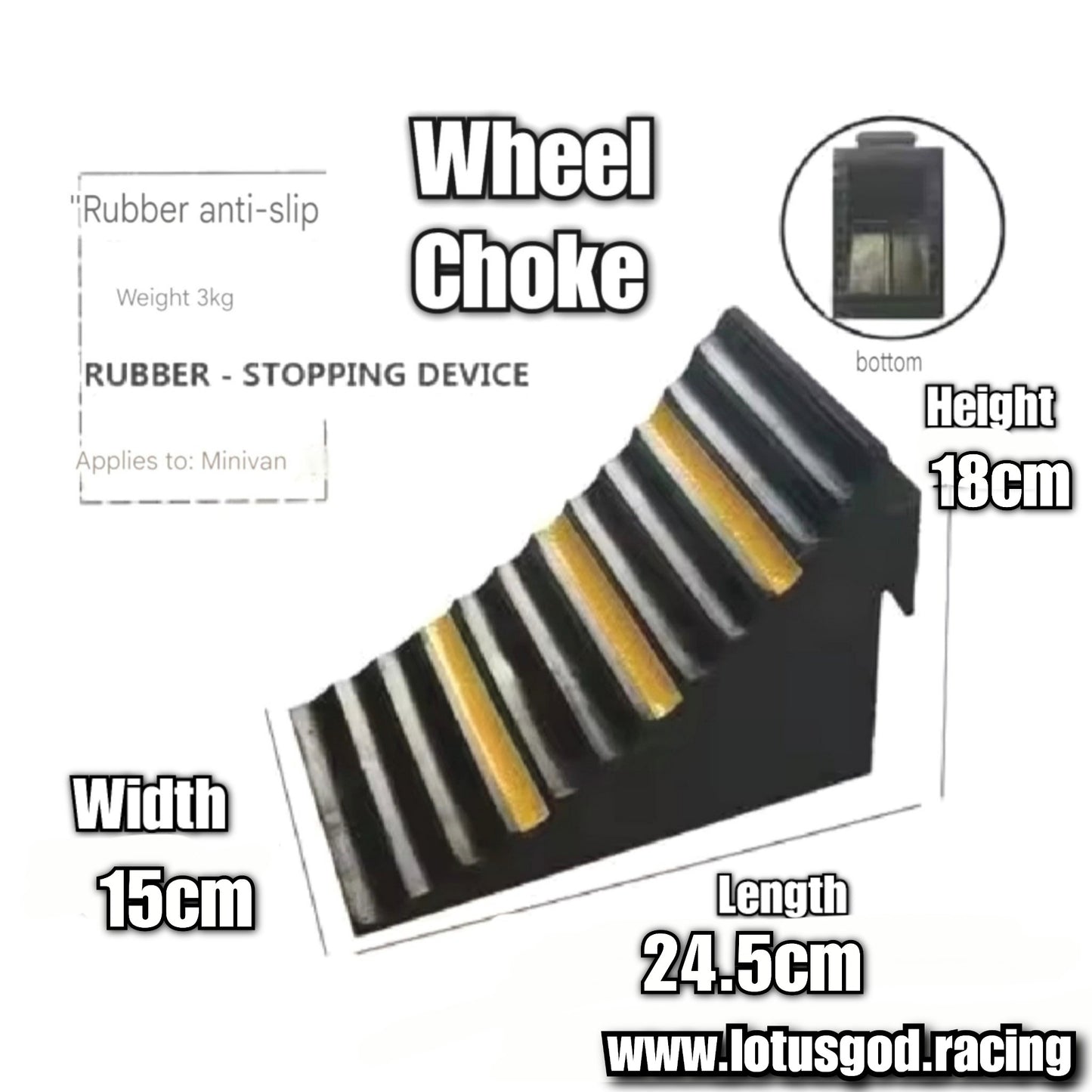 Universal Solid Big Wheel Chock Heavy Duty Rim Block Anti Slip Slope Plastic Base Tyre Stopper Block For All Vehicle Car Suv Etc (1 Piece)