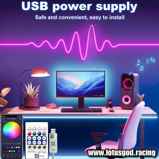 Usb 5V RGB IC 5 Meters Dream Neon Rgbic Strip Led Light Waterproof Flexible Ribbon Tape With App Bluetooth Remote Control For Car Boot Home Decorations Etc