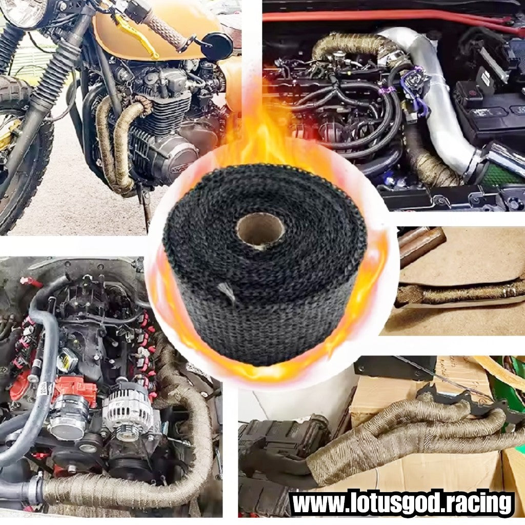 2.5cm | 5cm X 5 Meters High Performance Extreme Thermal Heat Wrap Shield For Headers Turbo Manifold Downpipes and Car Full Exhaust System Bikes Motorcycle Truck Scooter Lorry Truck Etc