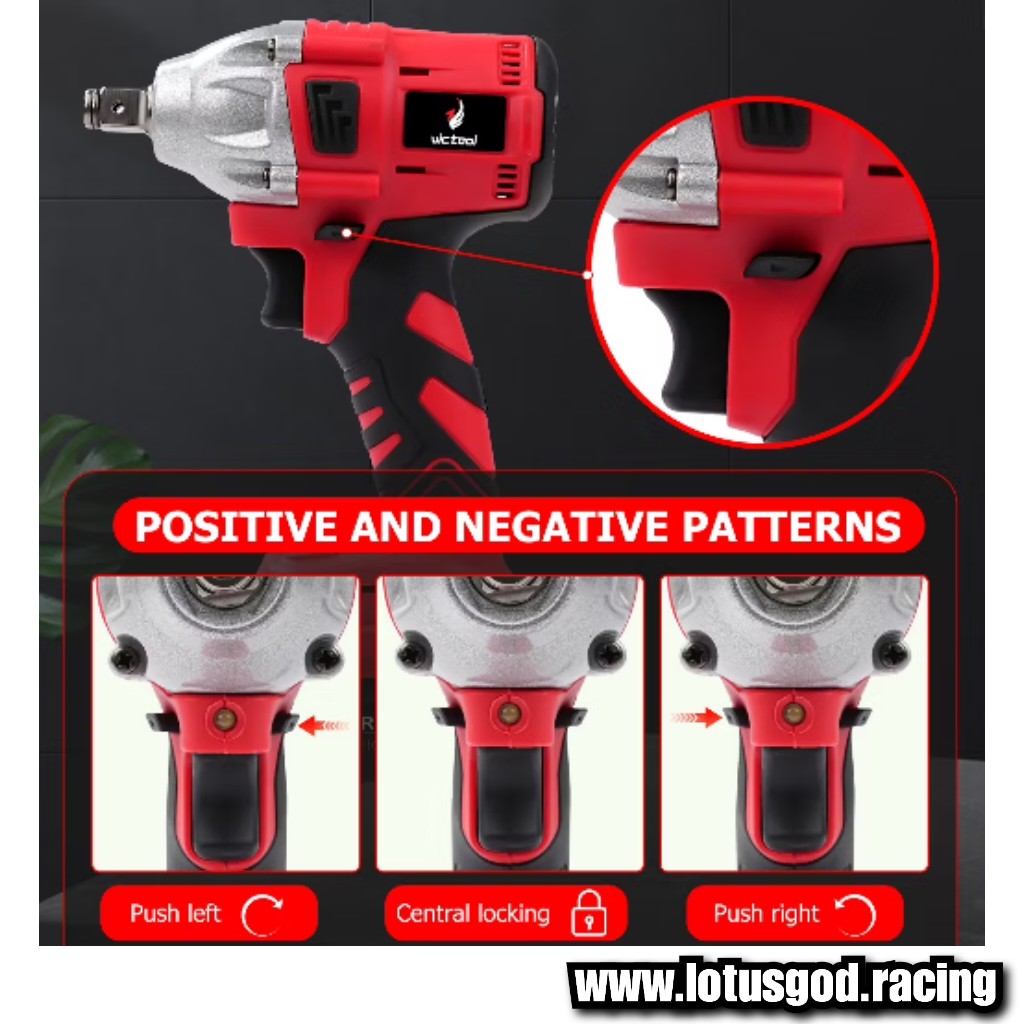 1/2" Square Drive 520Nm Cordless Electric Impact Wrench Brushless Electric Hand Gun Drill + 10 Wheel Nut Bolt Socket Power Tool + 388V Lithum Battery