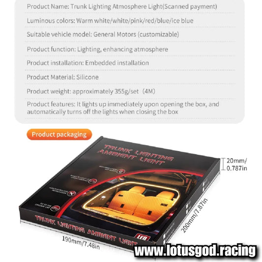 4 Meters 12V Super White Sequential Scan Mode Bright Led Light Car Hood Bonnet Boot Strip Interior Ambient Neon Lamp (1 Piece)