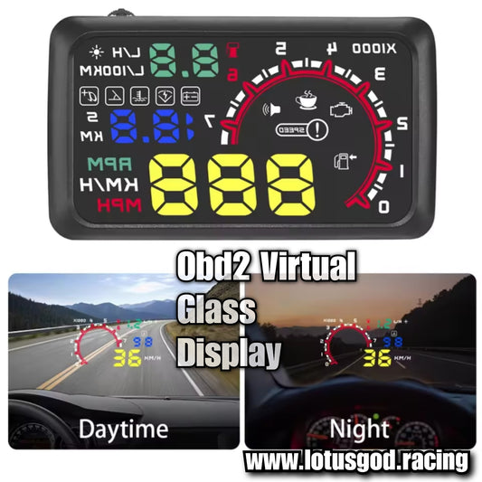 6'' Inch Big Display OBD2 Hud Head Up Obd Display A8 VSD Digital Speedometer Windscreen Speed Glass Projector With Speed Water Temp RPM Alarm Etc