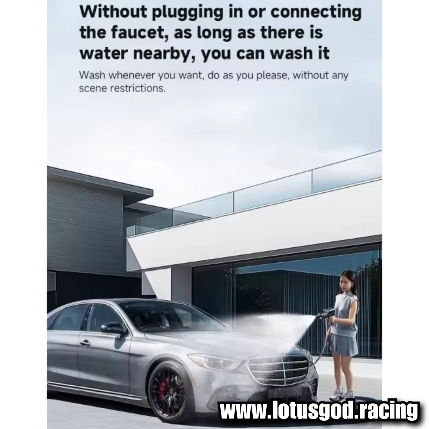 Folding Wireless Portable Bucket Water Jet 18 Bars High Pressure Wash Machine Spray Gun Cleaner Tool For Pail | Bottle Suction + Charger + Foam Bottle + Black Carrying Case Box