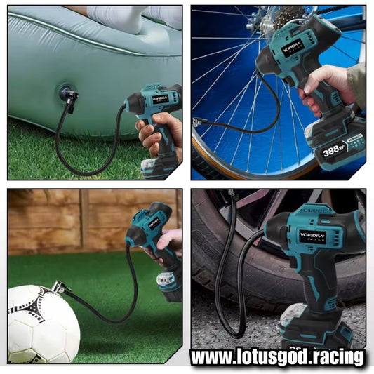 160psi Wireless Electric Air Pump Tire Inflator High Pressure Digital Display Multifunction Car Motorcycle Cordless Air Compressor Tool + 1 388vf 18V Battery