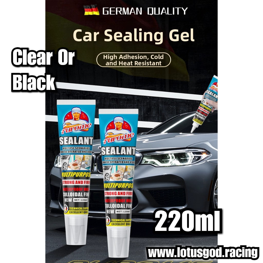 Germany Black | Clear Multi Purpose House Car Bodykit Bumper Lip Spolier Gt Wing Glass Window Sealing Waterproof Sealant Strong Bond High Viscosity Gel Glue 220ml