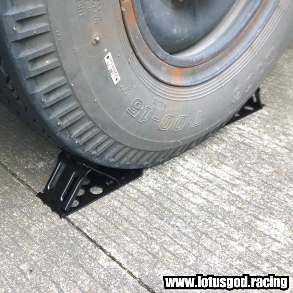 Universal Solid Folding Metal Wheel Chock Heavy Duty Rim Block Anti Slip Slope Strong Base Tyre Stopper Block For All Vehicle Sedan Sports Car Suv Etc (2 Pieces)