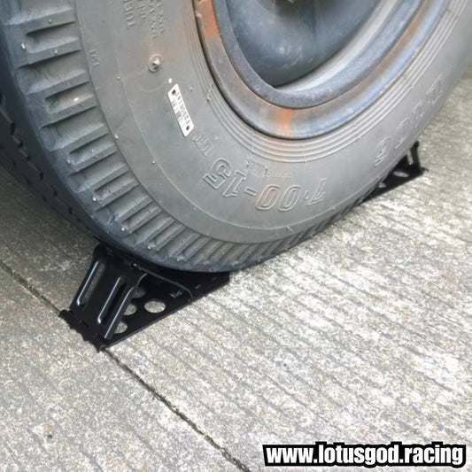 Universal Solid Folding Metal Wheel Chock Heavy Duty Rim Block Anti Slip Slope Strong Base Tyre Stopper Block For All Vehicle Sedan Sports Car Suv Etc (2 Pieces)