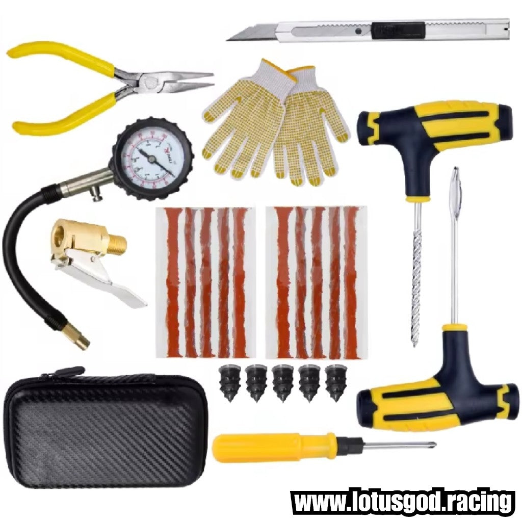Tubeless Tyre Repair Worm Plug Nails Puncture Repair Screw In Rubber Tool Case Set For Car Motorcycle Truck Scooter EBike Tire